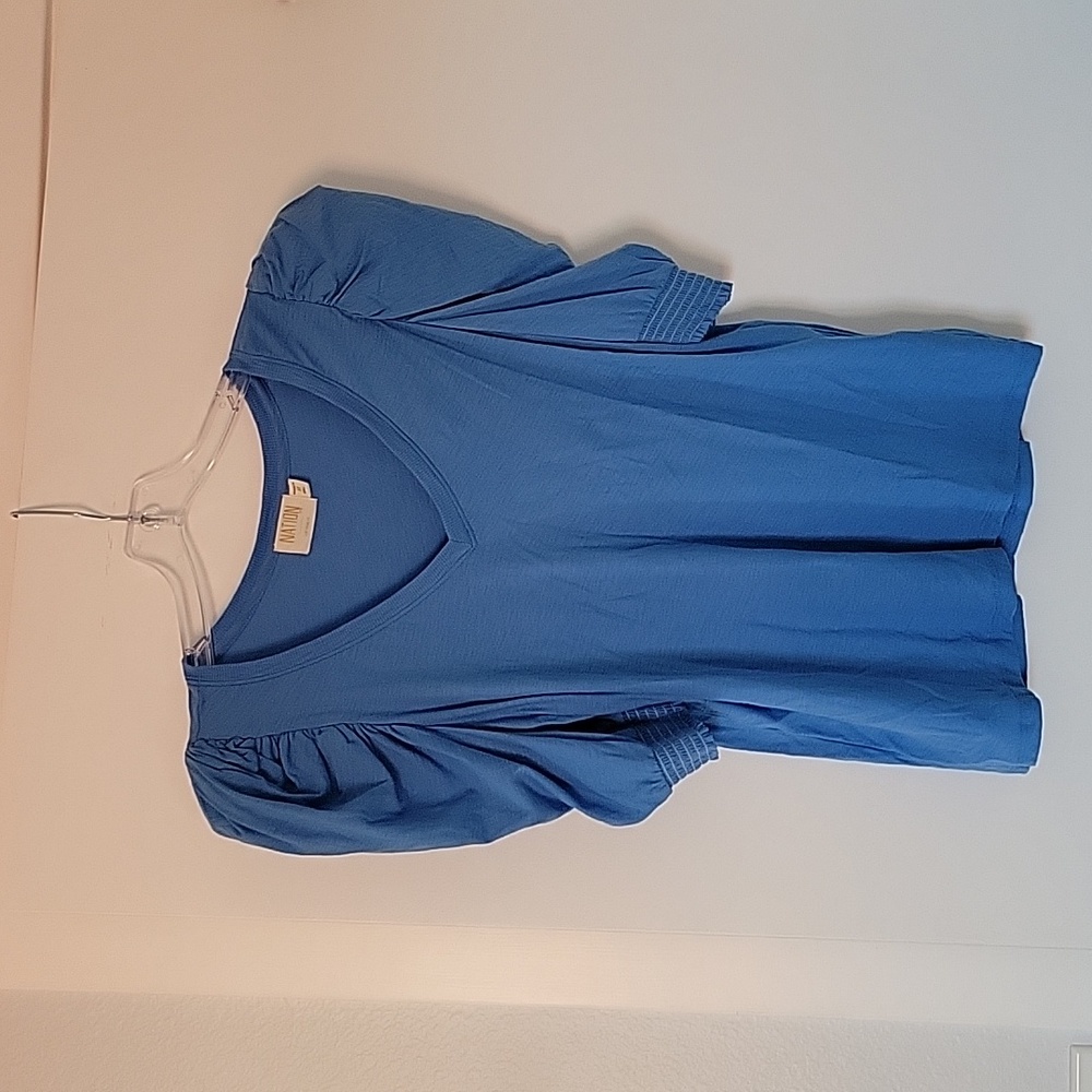 Nation LTD Sz M v-neck blouse blue